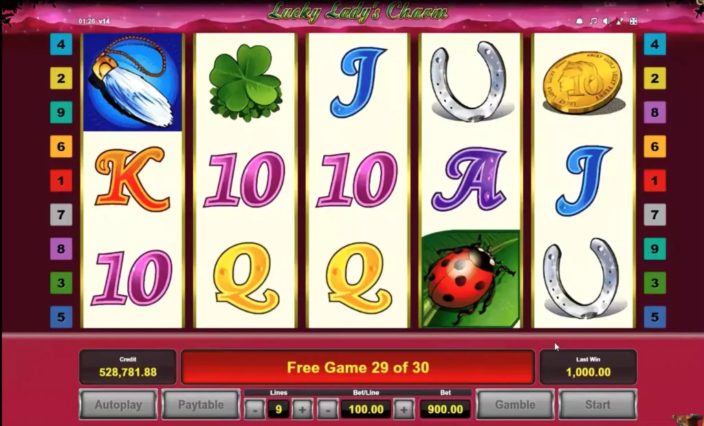 Игровой автомат Lucky Lady Charm от Novomatic