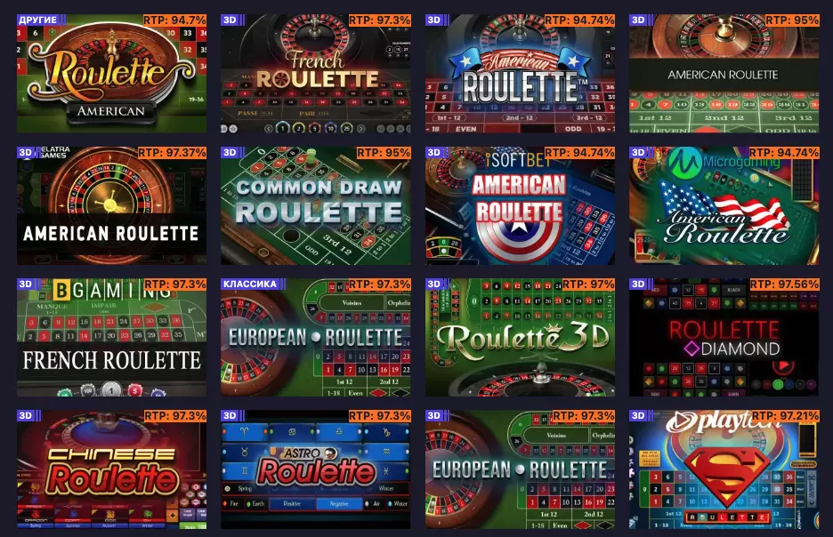 Виды игр в рулетку онлайн